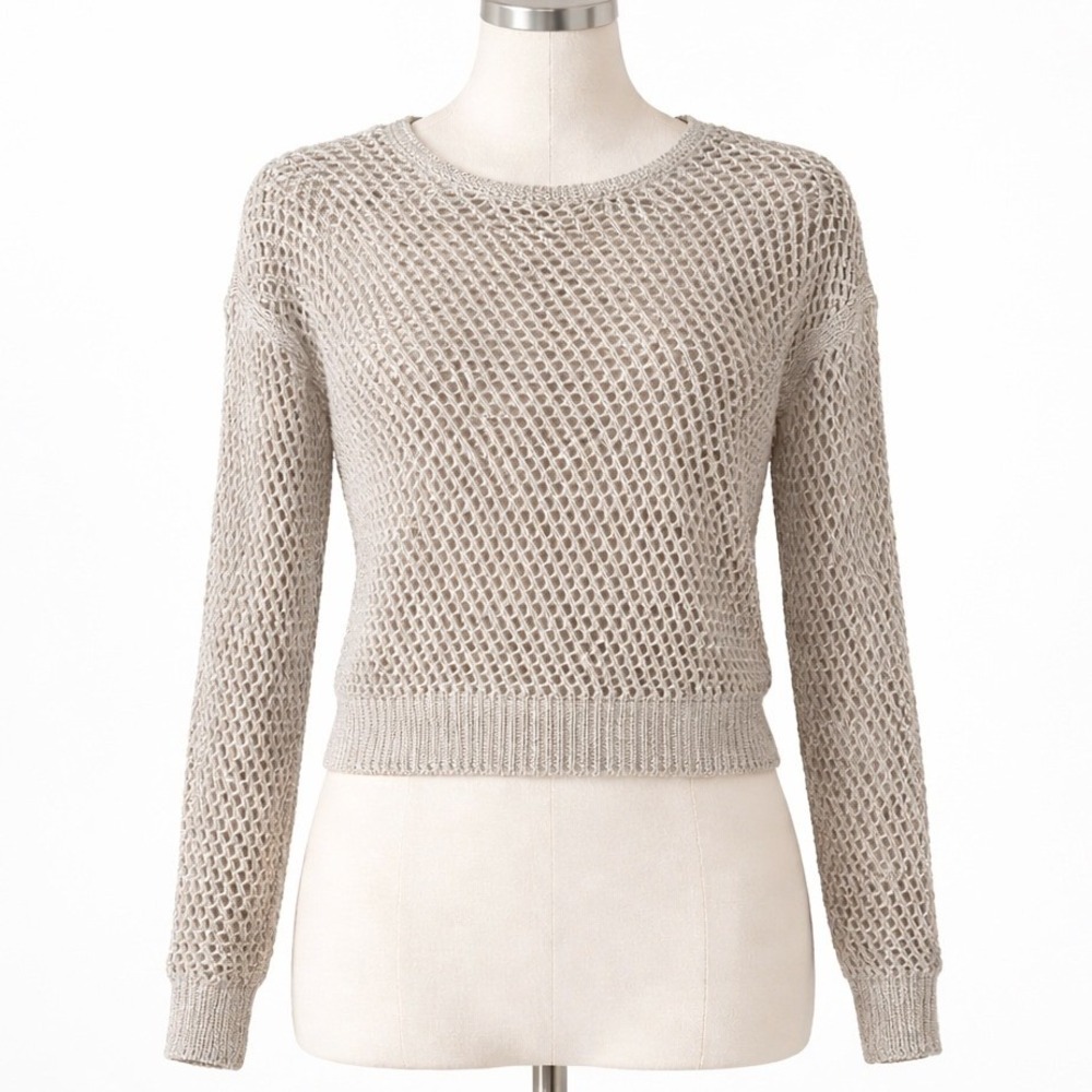 360 Sweater Open Knit Pullover‎ Crewneck Coastal Grandma Womens Size Small